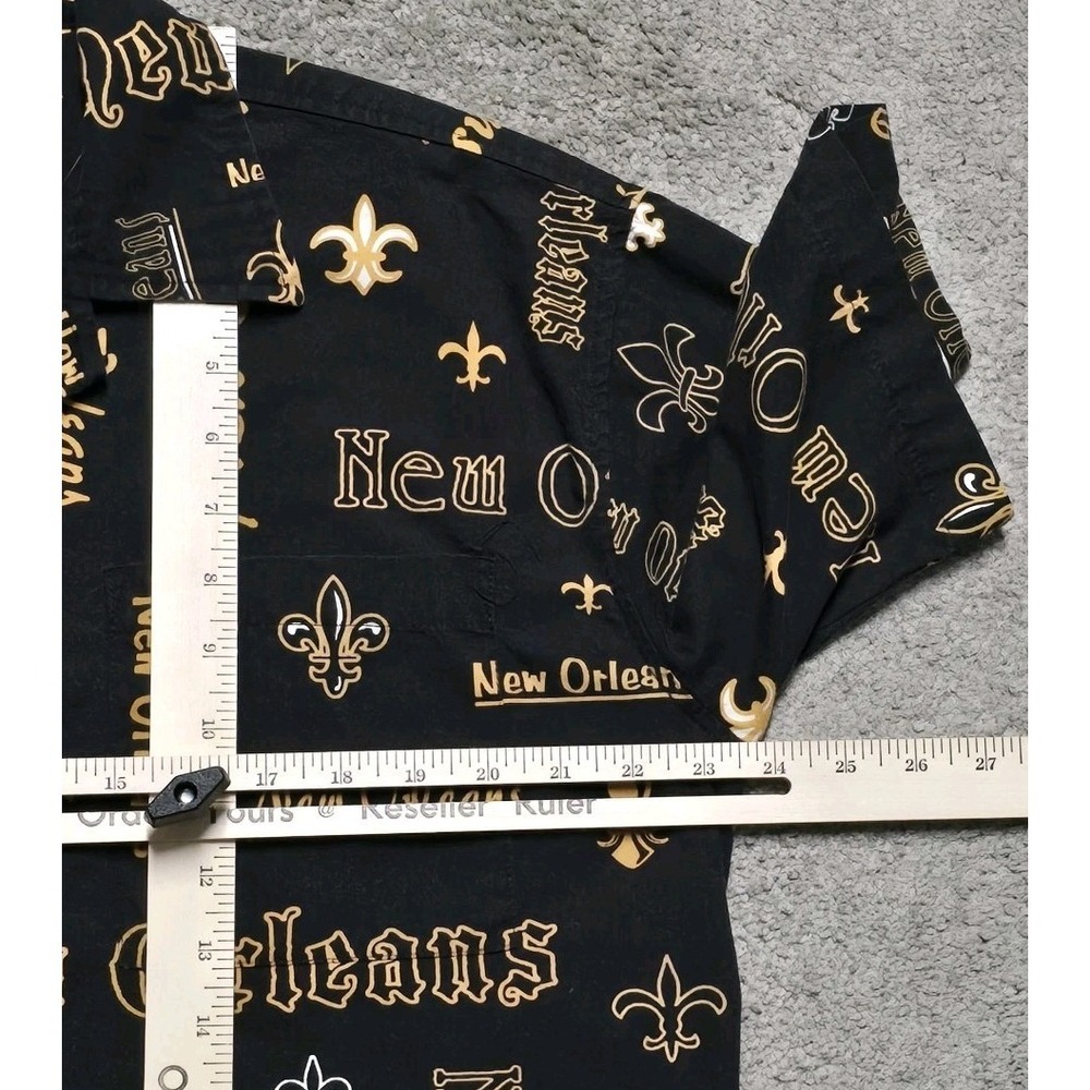 David Carey Originals Mens Shirt New Orleans Saints size XL Black Button Up - Picture 10 of 12